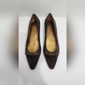 TALBOTS Brown Suede Flats Size/7.5